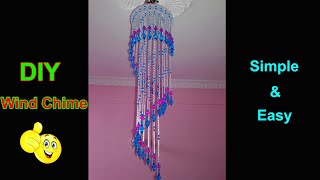 How to Make a Beautiful Wind Chime with Plates and Straw Pipes Crystal Hanging Decorations [upl. by Patnode]