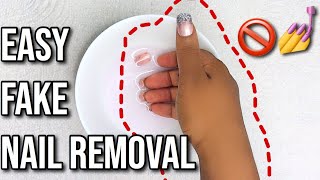 HOW TO REMOVE FAKE NAILS AT HOME WITHOUT DAMAGING YOUR NATURAL NAILS [upl. by Remoh250]