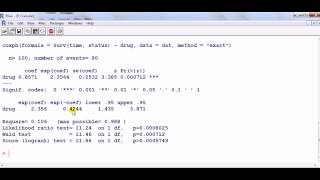 Biostatistics R Cox proportional hazard model Hosmer and Lemeshow Chapter 4 Section 42 [upl. by Pauletta641]