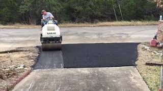 Rolling and Compacting Asphalt Approachway [upl. by Jonathon]