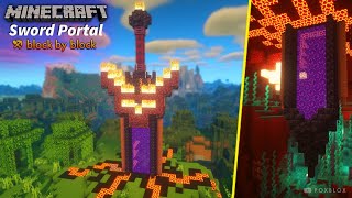 Minecraft Fire Sword Nether Portal Tutorial  How to Build a Flaming Blackstone amp Netherrack Skull [upl. by Nospmoht]