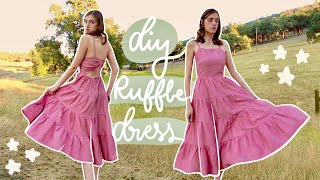 DIY Tiered Ruffle Dress  Step by Step Sundress Tutorial [upl. by Ecnarwal]