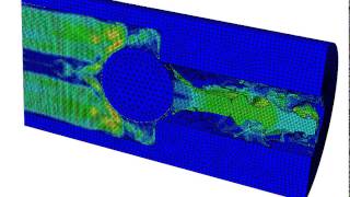 Abaqus CEL model of a ball valve  fine mesh version [upl. by Juan797]