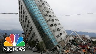 Deadly Earthquake Topples Buildings In Taiwan  NBC News [upl. by Tymothy]