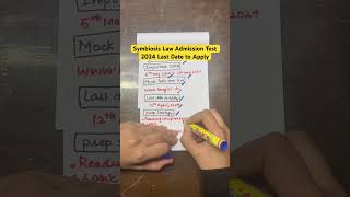 Symbiosis Law Admission Test 2024SLAT Important Dates [upl. by Eah974]