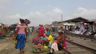 AFRICA COMMUNITY MARKET AGBOGBLOSHIE GHANA ACCRA [upl. by Nohshan]