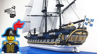 Lego pirate ship MOC  quot La Grenouille quot The Bluecoat Frigate Speed Build [upl. by Dyanne]