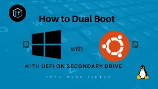 How to dual boot Ubuntu 1910 and Windows 10 on UEFI from a secondary drive install and removal [upl. by Akena]