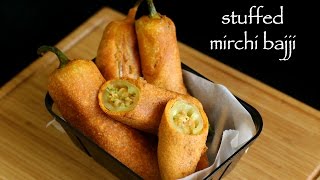 stuffed mirchi bajji recipe  stuffed menasinakai bajji  milagai bajji recipe [upl. by Nedak20]