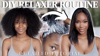 How I Relax My Hair At Home  My Relaxer Routine [upl. by Hermes821]