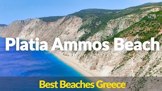 Platia Ammos Best Beaches Kefalonia Greece  Stunning Drone Footage [upl. by Halfdan43]