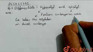 Differentiate Hypocotyl and epicotyl  CLASS 12  SEXUAL REPRODUCTION IN FLOWERING PLANTS  BIO [upl. by Ennazor]