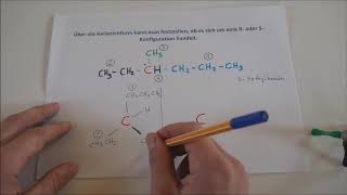 Konstitutionsisomere bei Alkanen Keilstrichformel sowie R und SKonfiguration [upl. by Nomae]