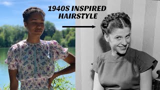 How to milkmaid braids  Quick and easy 1940s inspired hairstyle [upl. by Westley]