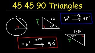 Special Right Triangles  45 45 90  Trigonometry amp Geometry  SAT Math [upl. by Tigram716]