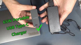 Lenovo 65W USBC Portable Charger With 2m Cable Unboxing [upl. by Salis]