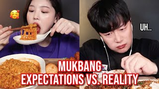 mukbang EXPECTATIONS vs REALITY [upl. by Nalyad359]