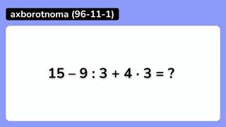 96111  Matematika  Axborotnoma testlar toplami [upl. by Oilejor]