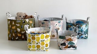 LAGOM STORAGE BINS  easy to sew fabric baskets beginner friendly five sizes diy learn to sew [upl. by Daveta579]