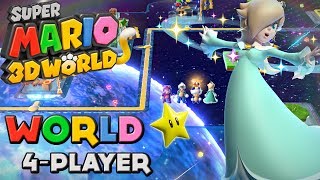 Super Mario 3D World 100 Walkthrough  World Castle 4 Players [upl. by Ellehcram516]