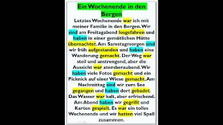 Ein Wochenende in den Bergen  A1A2 Deutschhören A1 A2 DeutschA1 DeutschA2 alltag [upl. by Norabel]