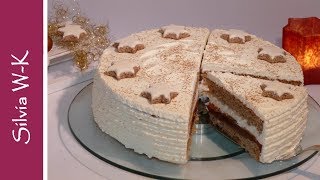 Zimtsterntorte  Weihnachtstorte  ZwetschgenZimtTorte  Pflaumentorte  ohne Gelatine [upl. by Yrrej422]