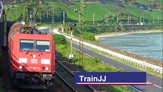 DB BR185  Cargotrains  Güterzüge  Bopparder Hamm  Bombardier TRAXX [upl. by Braeunig826]