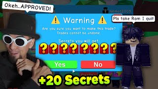 Dude Donates Me 20 SECRET PETS in Roblox Bubble Gum Simulator [upl. by Neerual492]