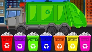 Learn Colours with Garbage Trucks  Learn Colors for Toddlers  Fun Educational Videos [upl. by Botzow]