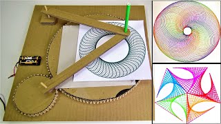 DIY Geometric Automatic Drawing Machine on Carboard [upl. by Introk305]