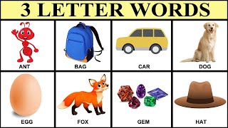 3 Letter Words For Kids  Learn 3 Letter Words In English  3 Letter Words With Pictures ANT BAT [upl. by Tyrrell818]