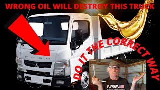 Mitsubishi fuso Canter oil change 4p10 [upl. by Naujid]