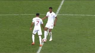 Lingard amp Rashford quick kickoff against Croatia at World Cup 2018 semi final [upl. by Oecam26]