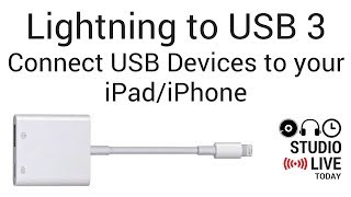 How to use a LIGHTNING TO USB 3 adapter iPhoneiPad [upl. by Aluino]