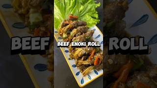 Beef Enoki Roll beef resepdagingsapi enoki jamurenoki beefslice idebekal menusimple beefroll [upl. by Jestude]