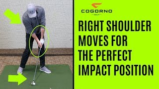 GOLF How To Use The Right Shoulder To Create The Perfect Impact Position [upl. by Haimaj]