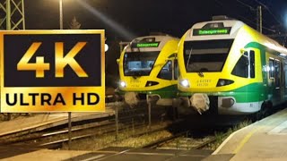 4K Éjjeli vasúti jelenetek Zalaegerszegen  Station at night Zalaegerszeg Hungary [upl. by Allecnirp793]