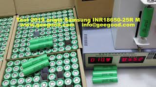 Test 2019 new Samsung SDI INR 18650 25RM 37V 2500mAh 20A discharge from Geegood China [upl. by Newra]