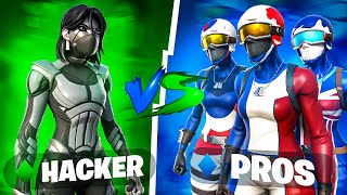 1 Cheater vs 3 Fortnite PROS… whos better [upl. by Rachaba992]