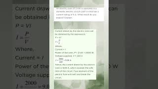 An electric oven of 2 kW is operated in a electric circuit 220 V amp current of 5 A Result [upl. by Malas621]