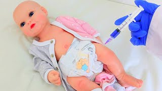 Silicone Baby Gets Vaccination and Wellness Check [upl. by Arabela]