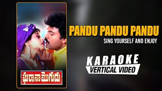 Pandu Pandu Pandu  Karaoke  Gharana Mogudu  Chiranjeevi Nagma Vani Viswanath  M M Keeravani [upl. by Norbel]