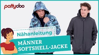 Softshelljacke für Männer nähen  Verstellbare Kapuze Reißverschlusstaschen Bündchen [upl. by Dyche]