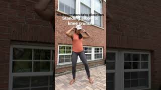 Standing elbow to knee crunch  coreoblique exercise  for All fitness levels  subscribe for more [upl. by Akemihs845]