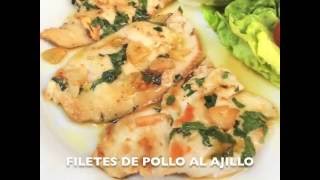 Receta de Filetes de Pollo al ajillo  Divina Cocina [upl. by Aix]