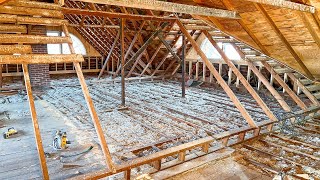 Restoring A 7000 Hoarder Mansion Attic Demolition [upl. by Anikram]