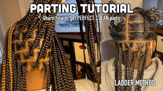 DETAILED Parting Tutorial  How To Get Perfect Parts  Medium Knotless Braids [upl. by Tresa]