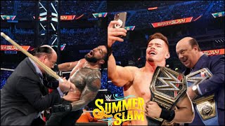 Paul Heyman Attacks Roman Reigns amp Helps Austin Theory Win Undisputed UV Title At SummerSlam 2022 [upl. by Agnola899]