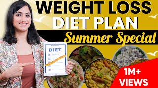 WEIGHT LOSS DIET PLAN FOR SUMMERS in Hindi  Upto 5 Kg Fat Loss  By GunjanShouts [upl. by Arhaz]