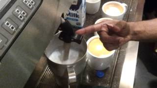 Preparing cappuccino at Starbucks training center in Starbucks Kuwait [upl. by Hagai]